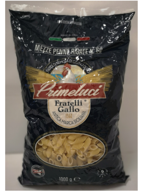 PASTA PRIMELUCI 1Kg. MEZZE PENNE RIGATE N°60