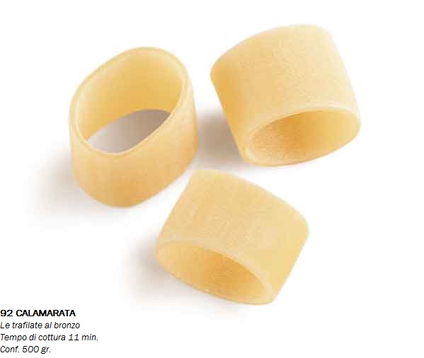 PASTA PRIMELUCI 500gr. CALAMARATA N°92 TRAFILATA AL BRONZO - immagine 2