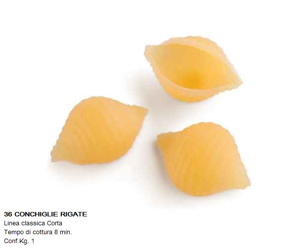 PASTA PRIMELUCI 1Kg. CONCHIGLIE RIGATE N°36 - immagine 2