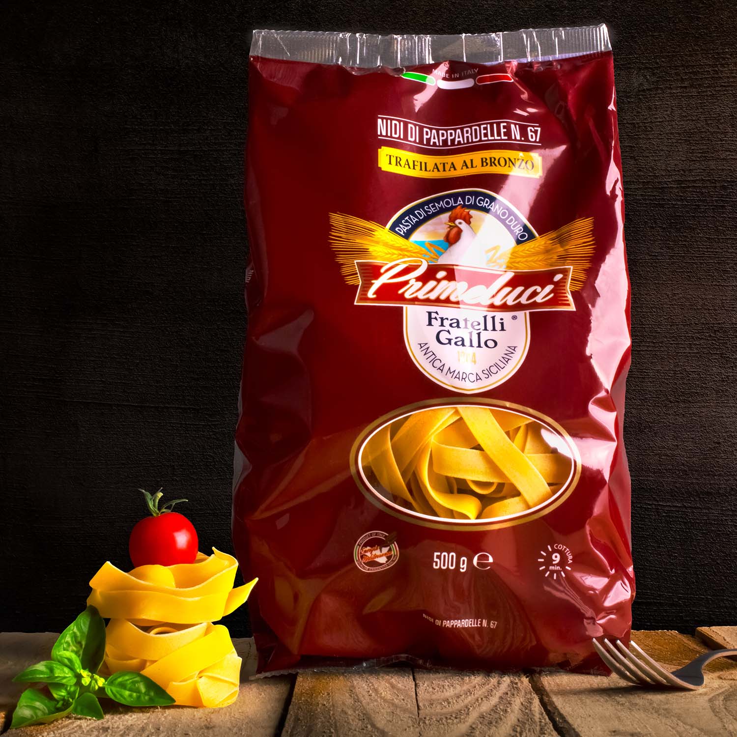 PASTA PRIMELUCI 500gr. NIDI DI PAPPARDELLE N°67 TRAFILATA AL BRONZO